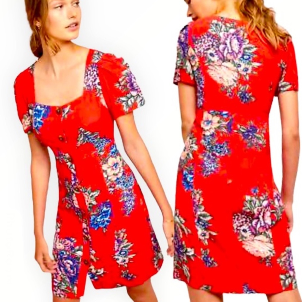 Maeve by Anthropologie women’s red floral dress us16 L73-26